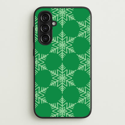 Green Giant Snowflakes Christmas Pattern Galaxy A16 Case