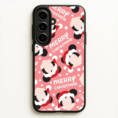Merry Christmas Cartoon Mouse Pattern Galaxy A56 Case