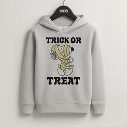 Trick Or Treat Cartoon Beagle Grey Kids Hoodie