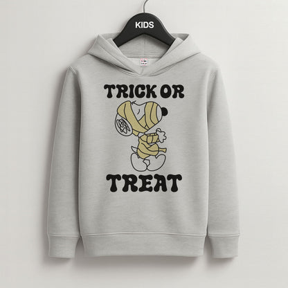 Trick Or Treat Cartoon Beagle Grey Kids Hoodie