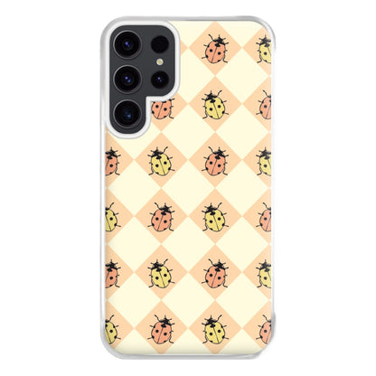 Argyle Ladybugs Pattern Galaxy S23 Ultra Case