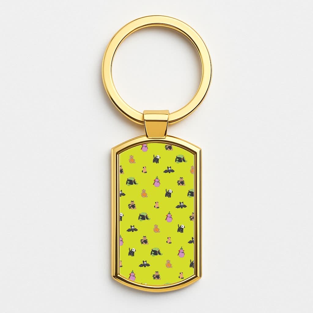 Halloween Plushies Pattern III - Halloween Gold Keyring