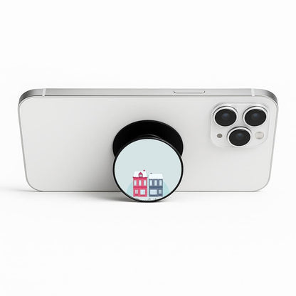 Seasons Greetings Winter Townhouses Phone Stand