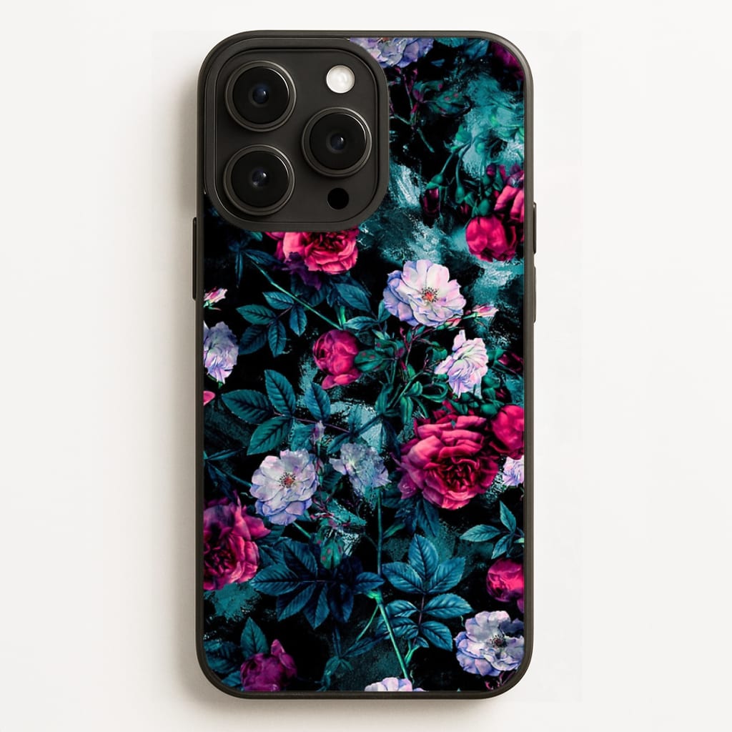 Black Floral Pattern Phone Case