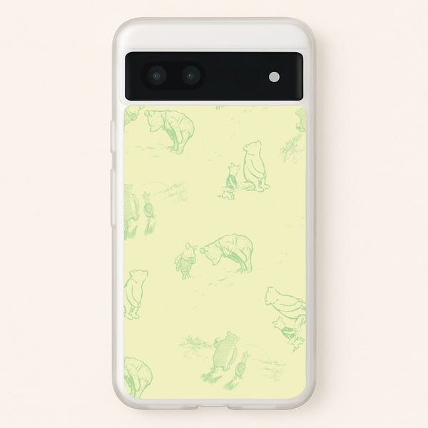 Sketched Winnie Pattern Google Pixel 7a Case