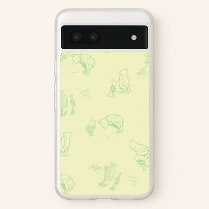 Sketched Winnie Pattern Google Pixel 6a Case