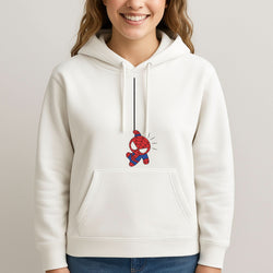 Blue Hanging Spider Hero Womans Hooded Sweatshirt
