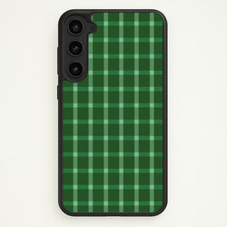 Dark Green Tartan Christmas Pattern Galaxy S23 Case
