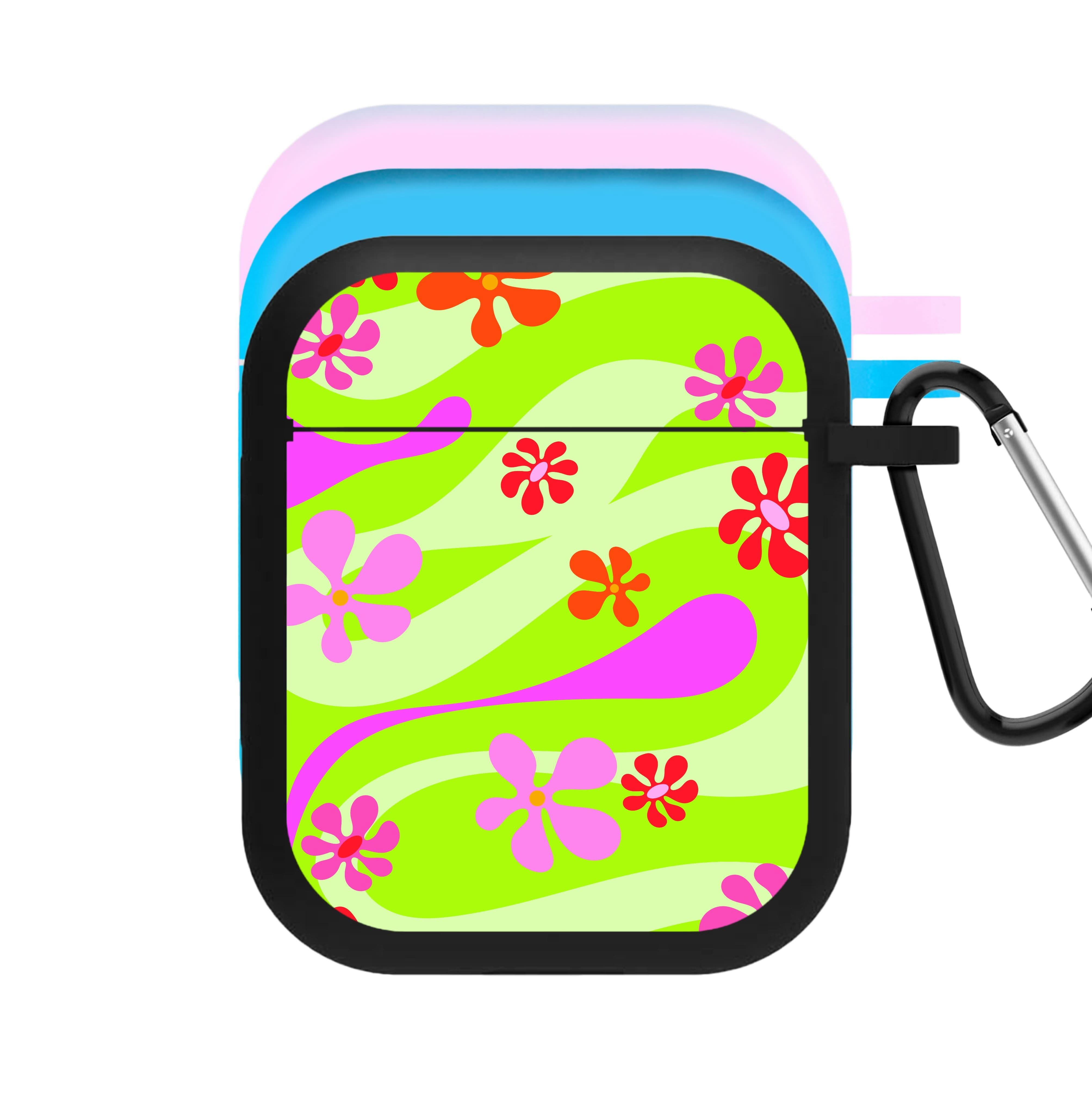 Retro Flowers Pattern AirPods Case