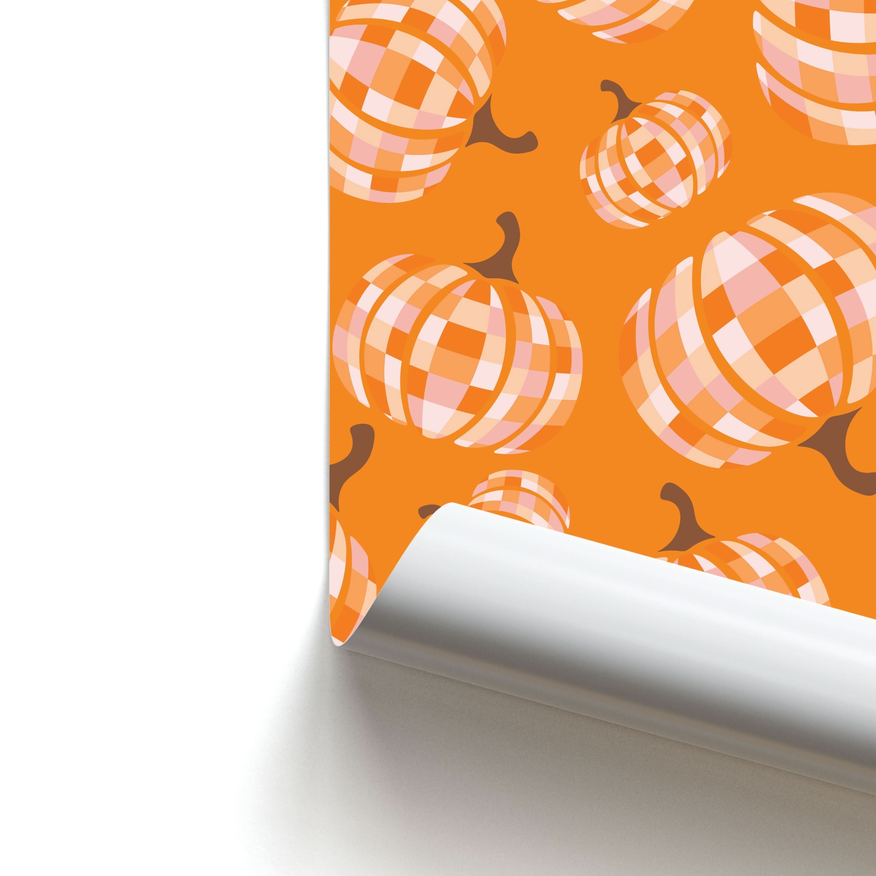 Disco Pumpkins Pattern Poster