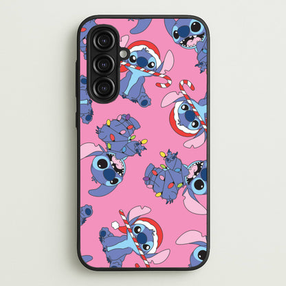 Christmas Cute Blue Alien Pattern Galaxy A16 Case