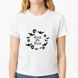 Trick Or Treat Wreath Womens T-Shirt