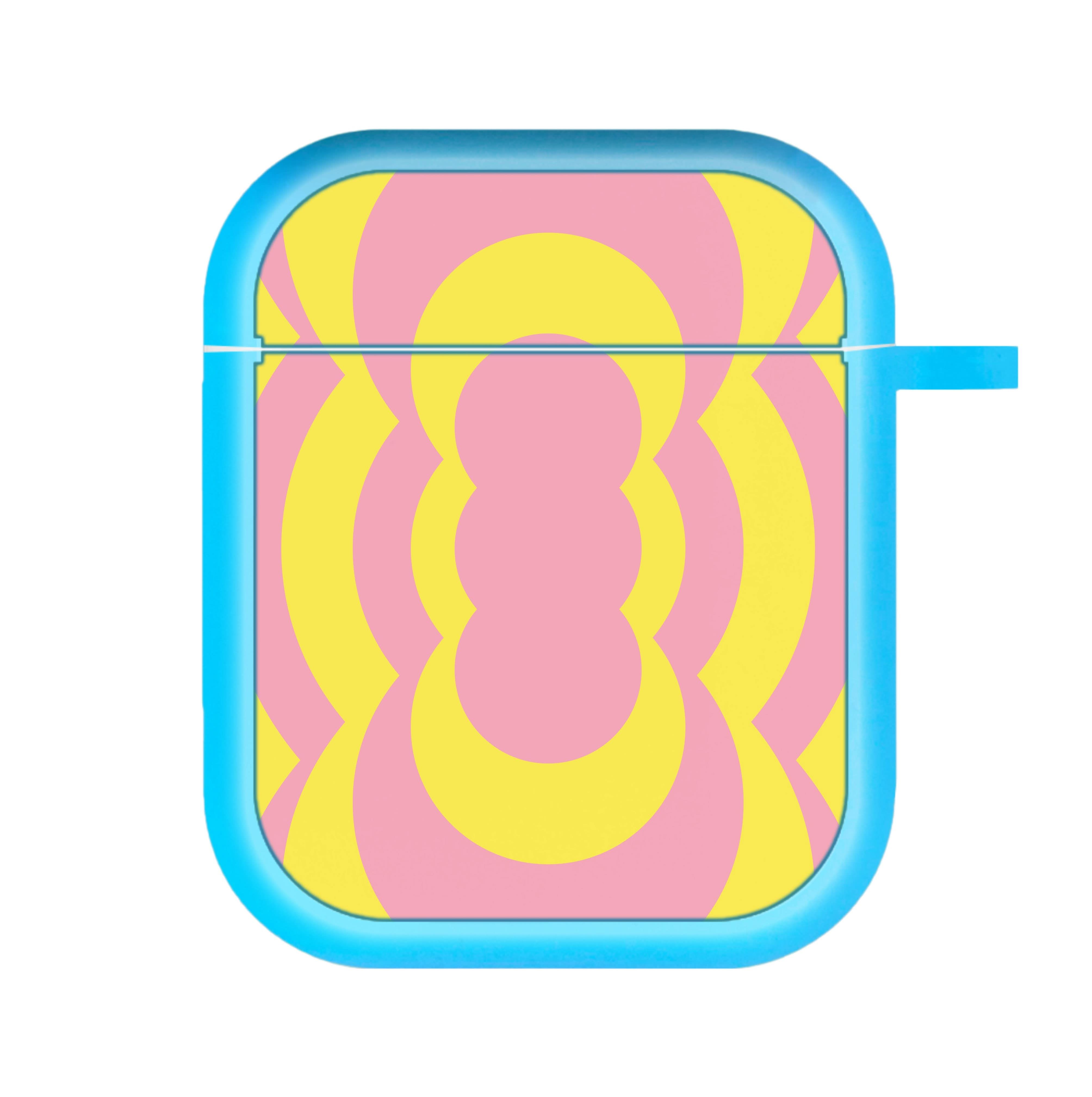 Yellow And Pink Curves Abstract Pattern  AirPods Case