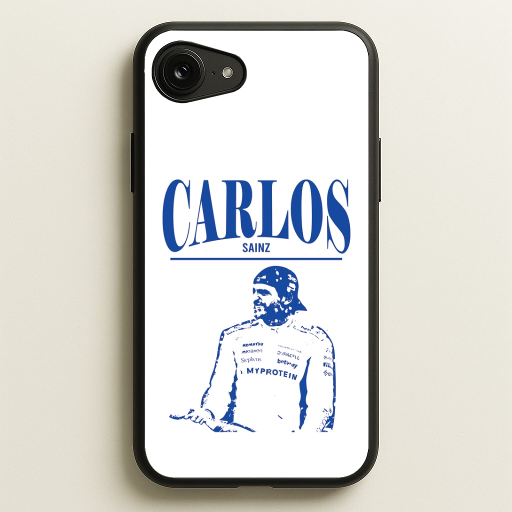 Carlos White And Blue iPhone 16e Case
