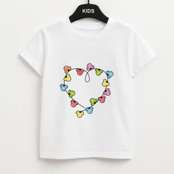 Cartoon Mouse Christmas Fairylights Heart Kids Unisex T-Shirt
