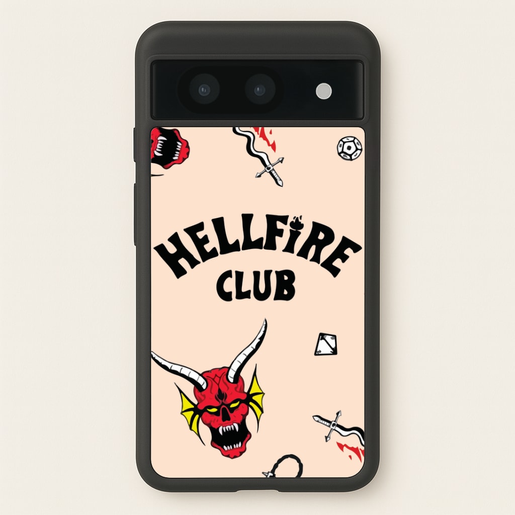 Hellfire Club Icons Collage Peach Google Pixel 8a Case