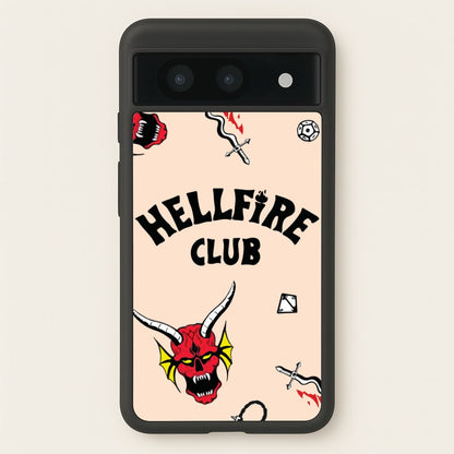 Hellfire Club Icons Collage Peach Google Pixel 8a Case
