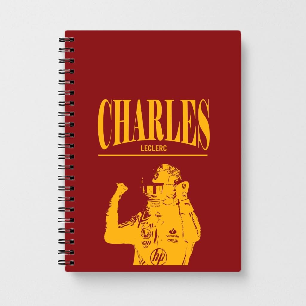 Charles Red And Gold Notebook