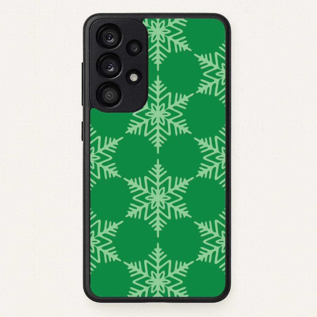 Green Giant Snowflakes Christmas Pattern Galaxy A33 Case