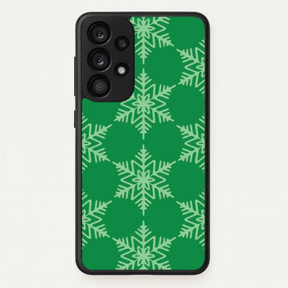 Green Giant Snowflakes Christmas Pattern Galaxy A33 Case