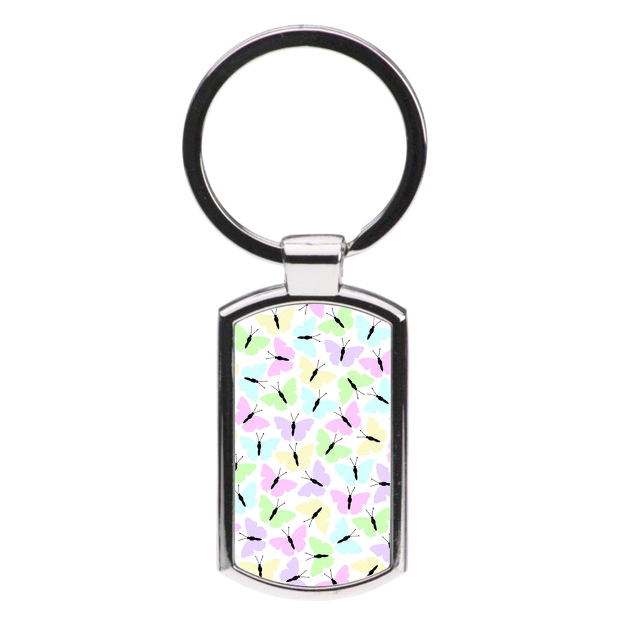 Multi Coloured Butterfly - Butterfly Patterns Luxury Keyring