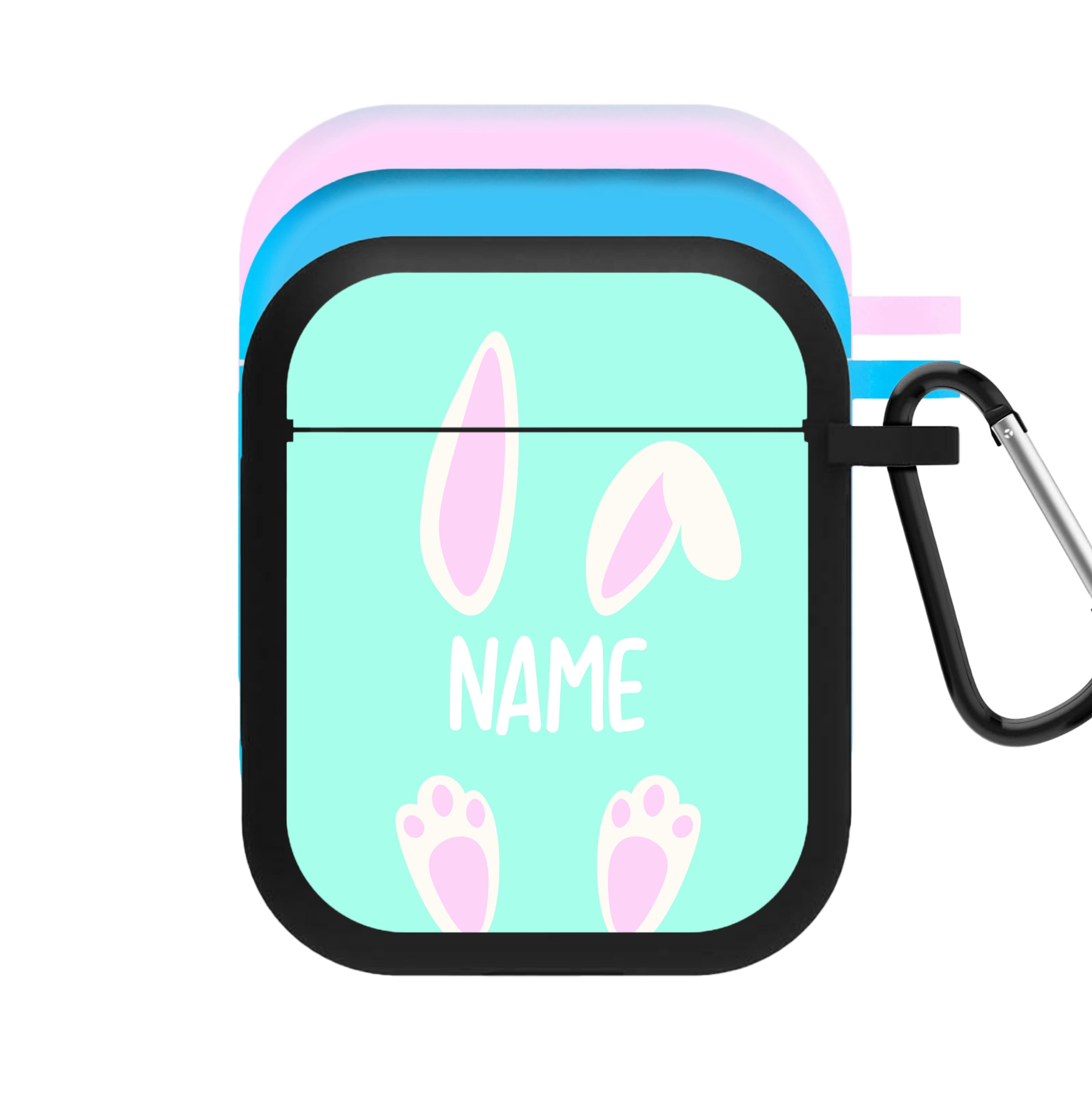 White Bunny Personalised AirPods Case