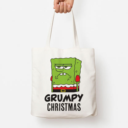 Grumpy Christmas Cartoon Sponge Tote Bag