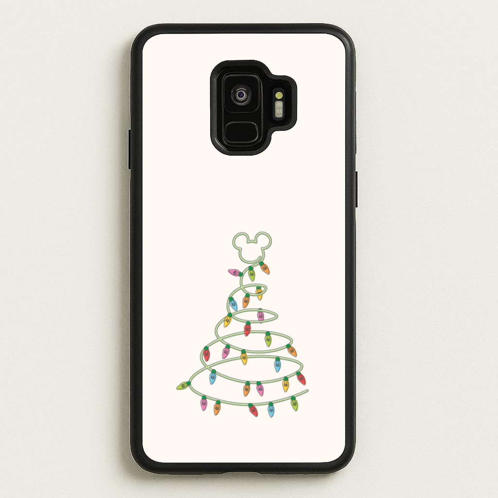 Cartoon Mouse Christmas Tree Lights Galaxy S9 Case