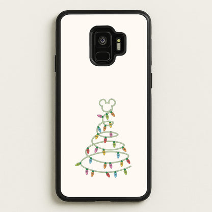 Cartoon Mouse Christmas Tree Lights Galaxy S9 Case