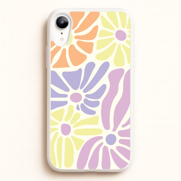 Pastel Abstract Flowers iPhone XR Case