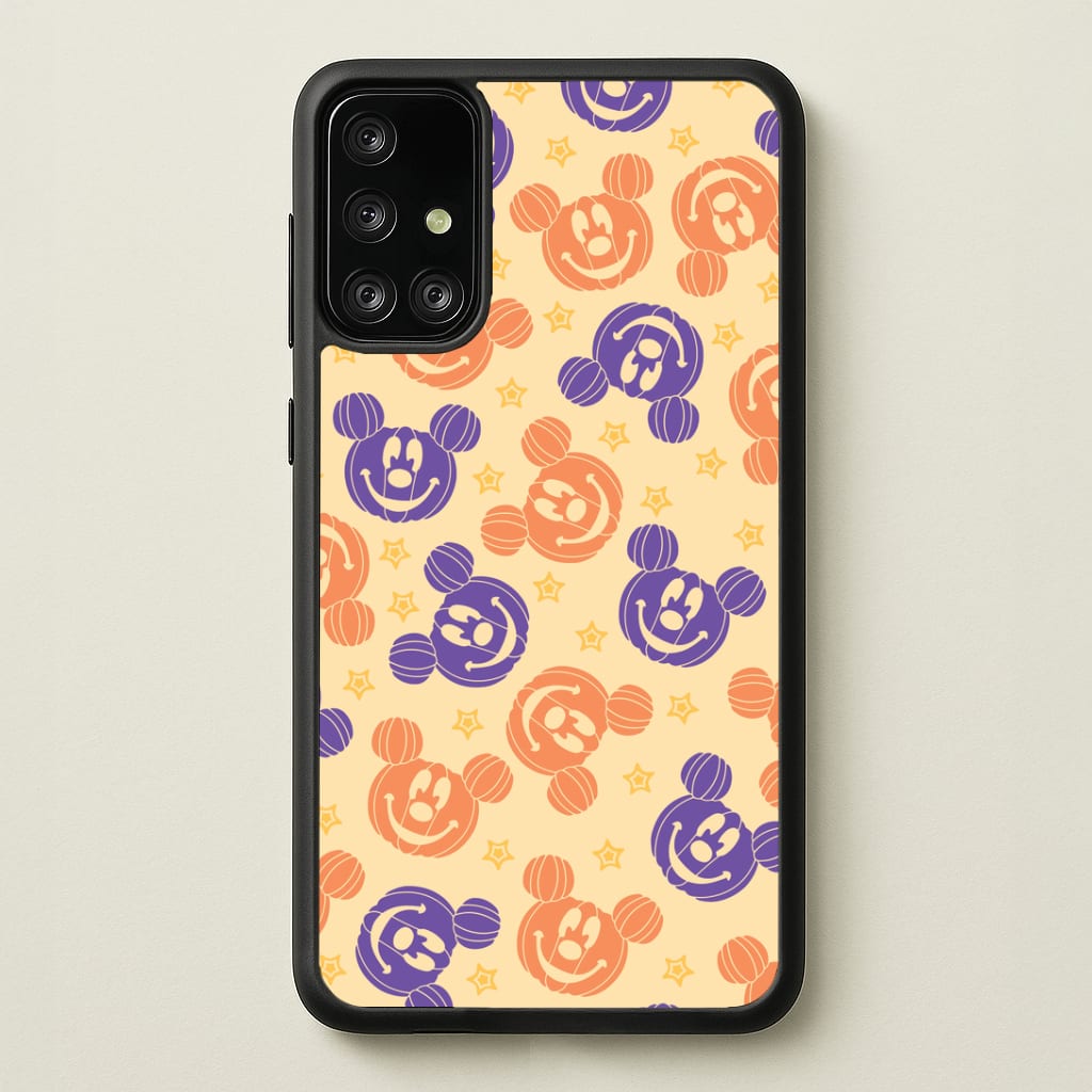 Pumkin Mouse And Stars Pattern Galaxy A71 Case