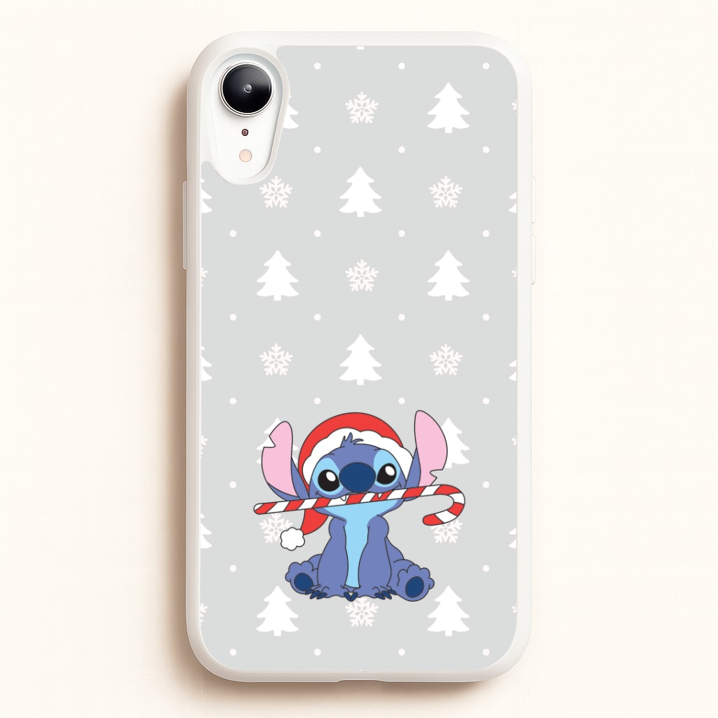 Cute Blue Alien Candycane iPhone XR Case