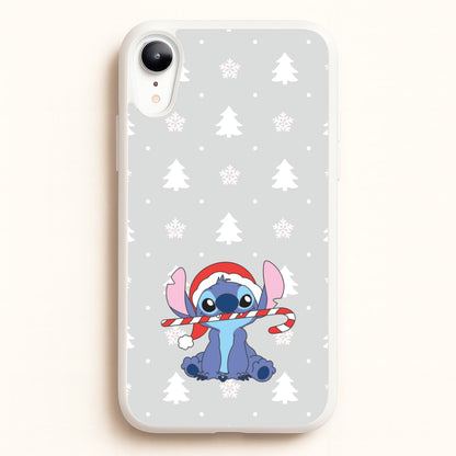 Cute Blue Alien Candycane iPhone XR Case