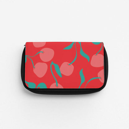 Red Abstract Cherries Pattern Pencil Case