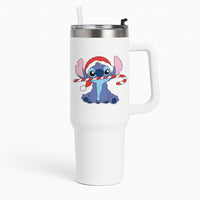 Cute Blue Alien Candycane Tumbler