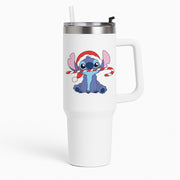 Cute Blue Alien Candycane Tumbler 1