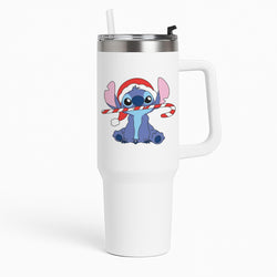 Cute Blue Alien Candycane Tumbler