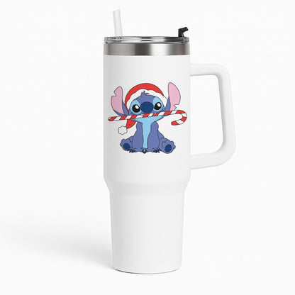 Cute Blue Alien Candycane Tumbler