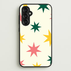 Colourful Christmas Stars Pattern Galaxy A14 Case