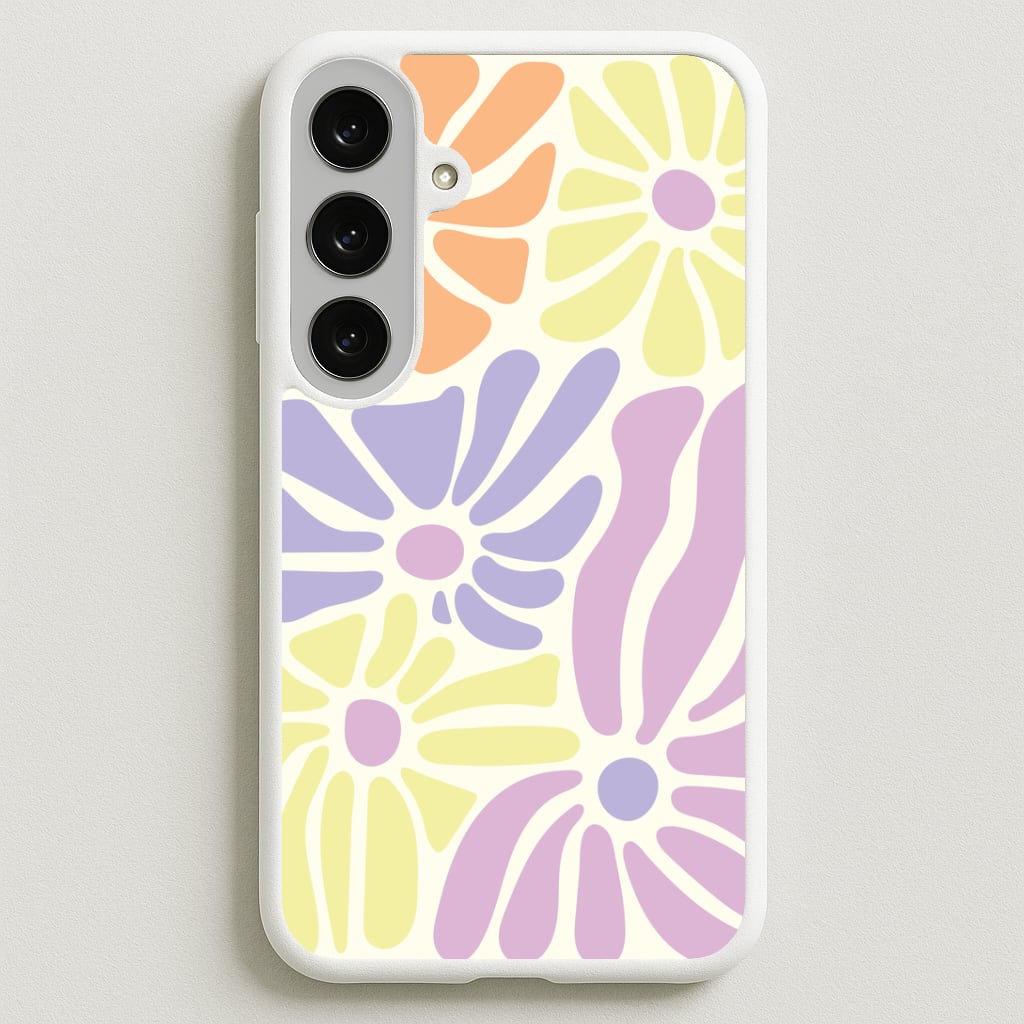 Pastel Abstract Flowers Galaxy S25FE Case