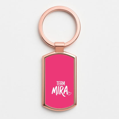 Team Mira Rose Gold Keyring