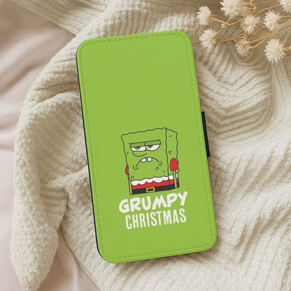 Grumpy Christmas Cartoon Sponge Leather Phone Case