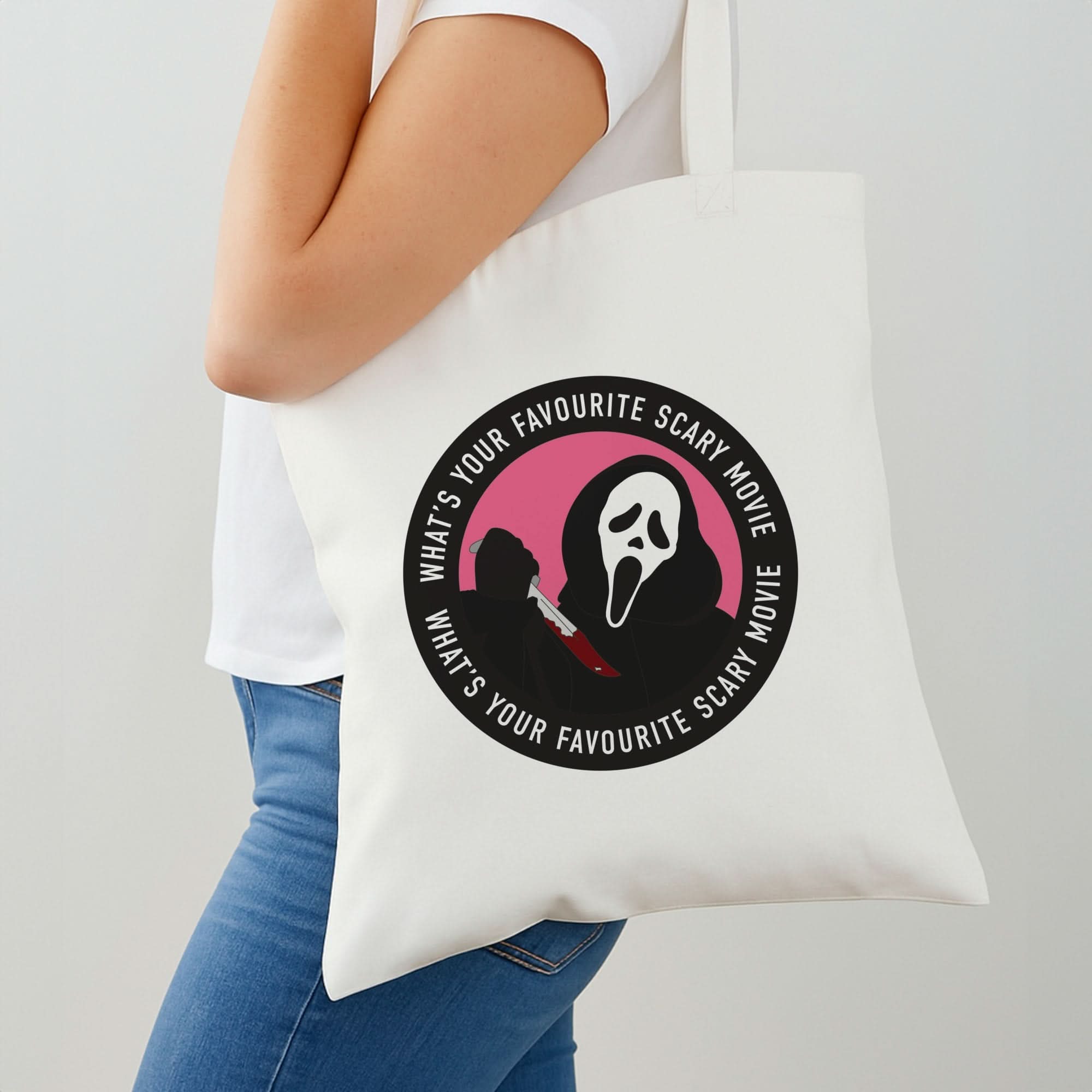 What's Your Favourite Scary Movie Badge Shoulder Bag