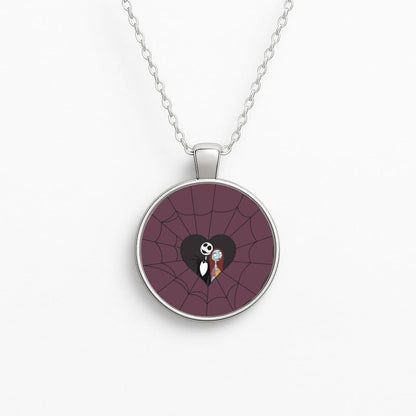 J And S Cobweb Heart Circle Necklace