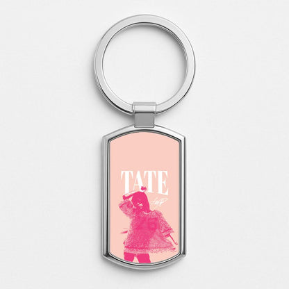 Tate Signature Silver Metal Keyring