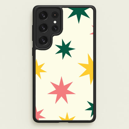 Colourful Christmas Stars Pattern Galaxy S22 Ultra Case