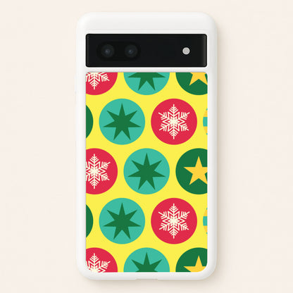 Colourful Abstract Baubles Christmas Pattern Google Pixel 6a Case
