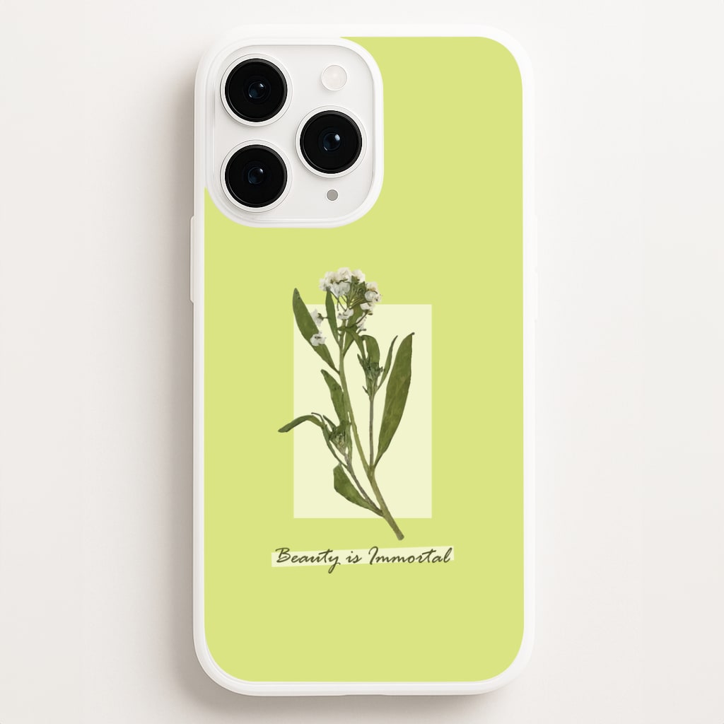 Beauty Is Immortal Press Flower Phone Case for iPhone, Samsung Galaxy and Google Pixel