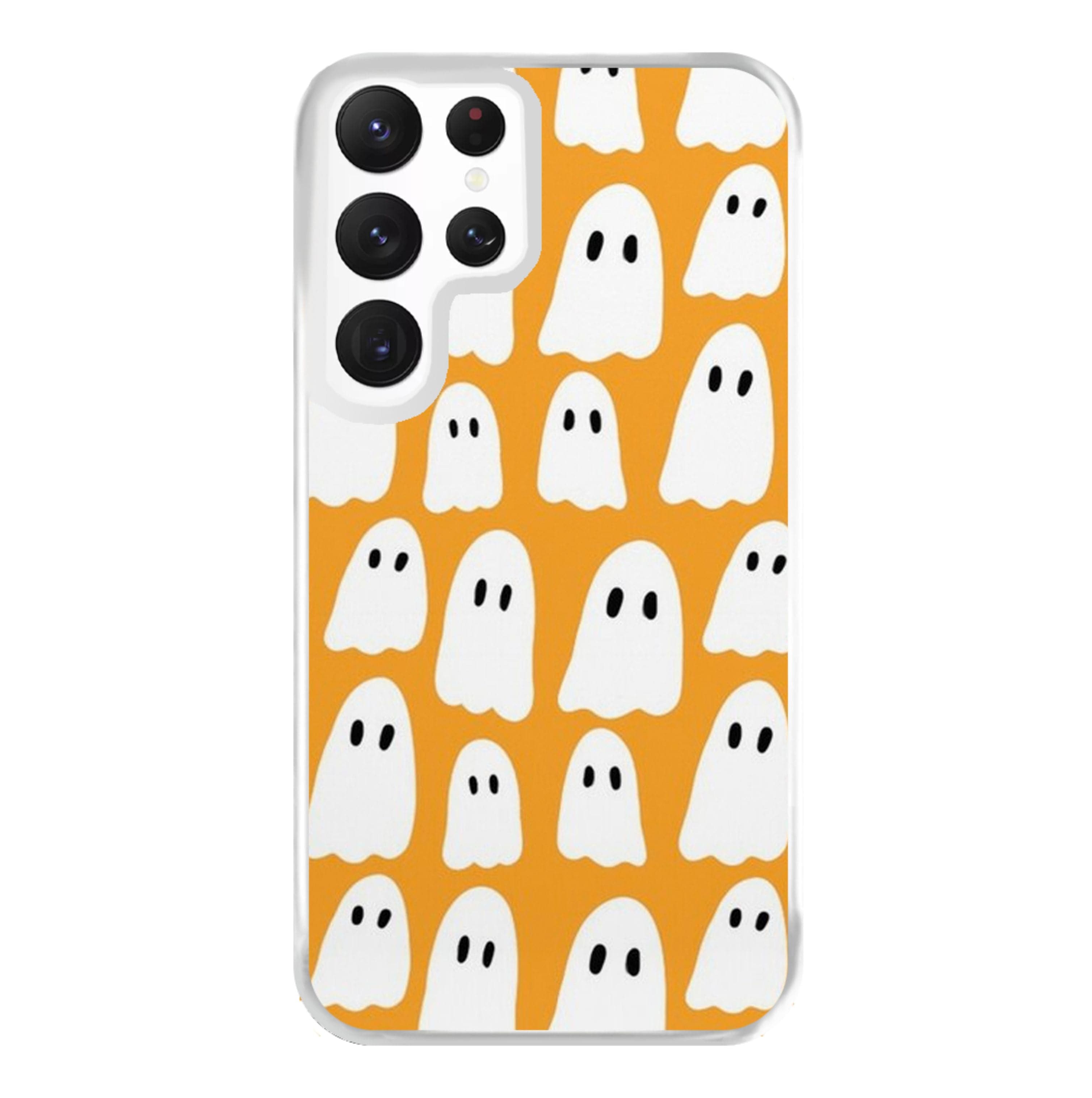 Orange Ghost Halloween Pattern Phone Case