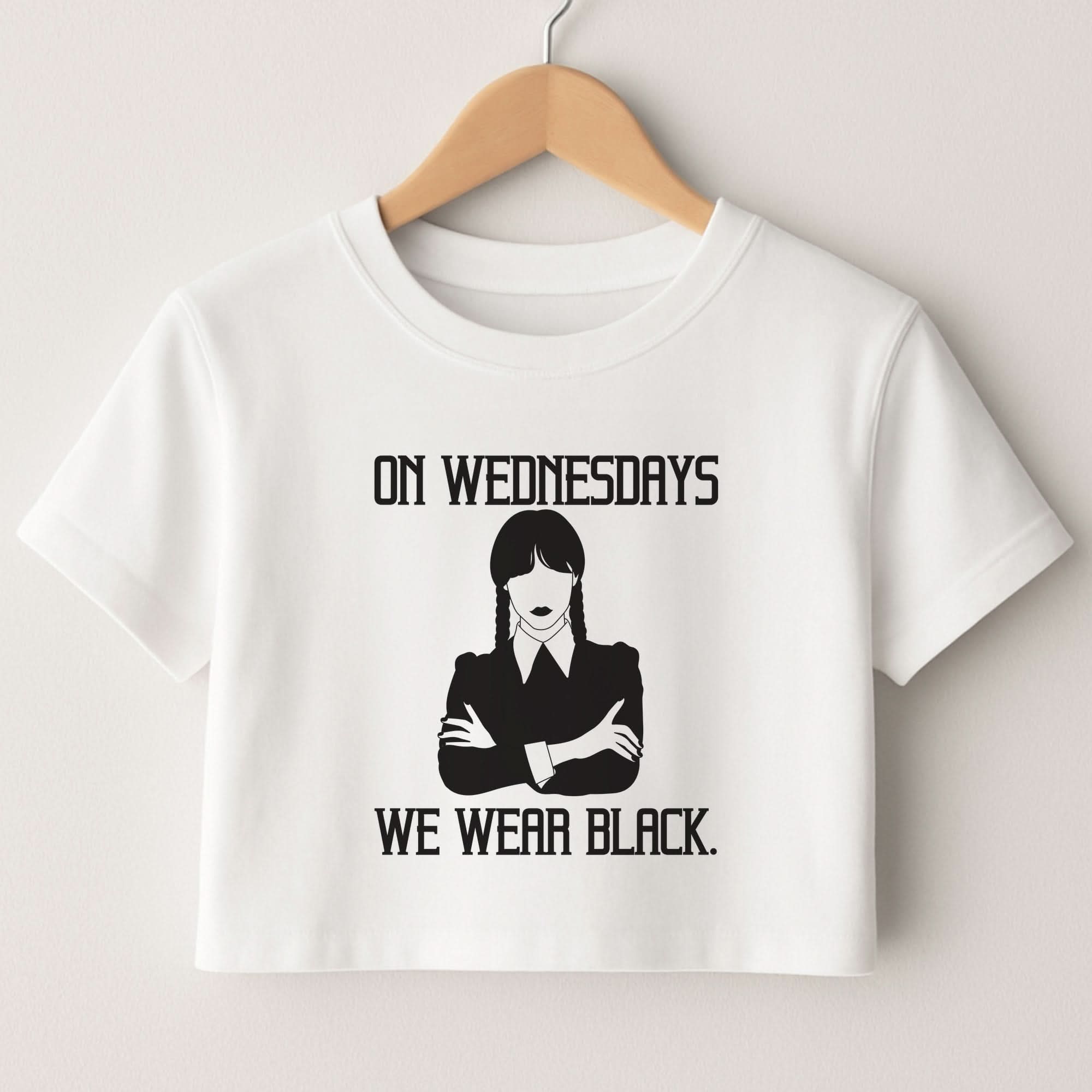 On Wednesdays We Wear Black Crop Top